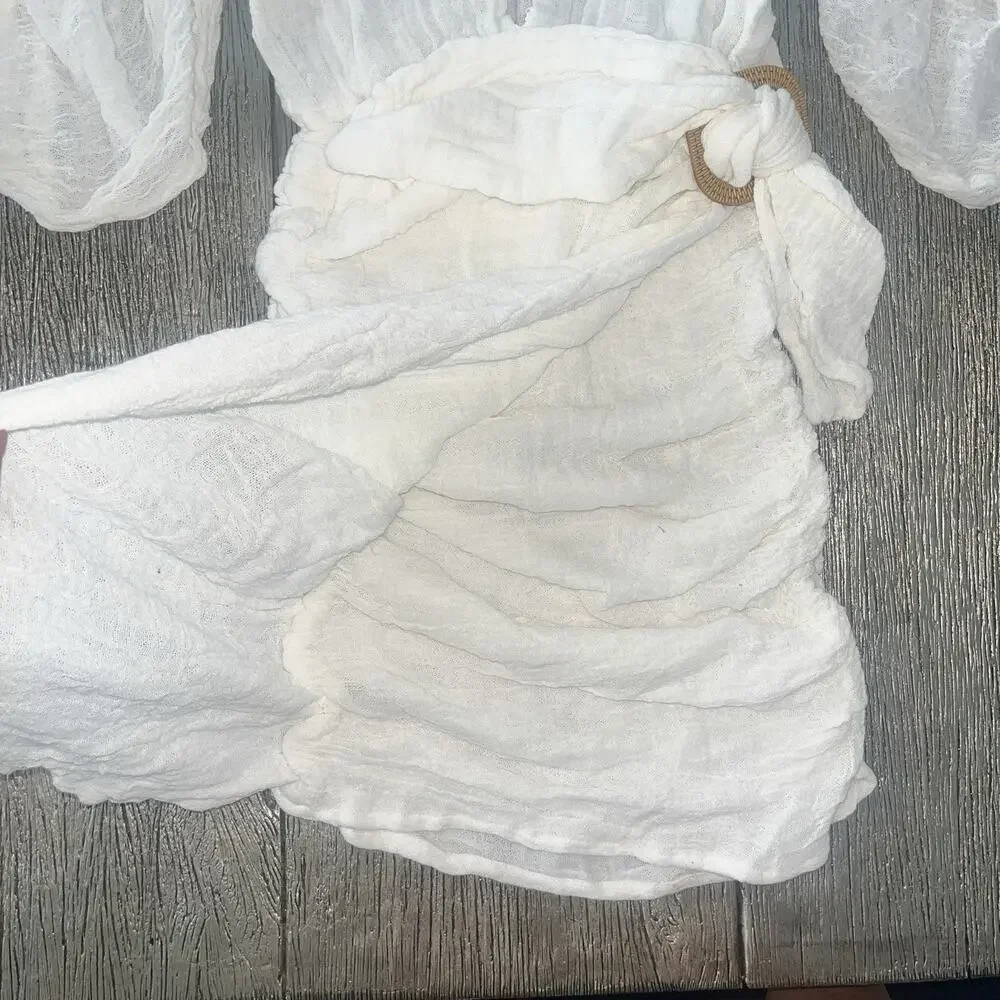 Jens Pirate Booty Hillview Midi Dress Gauze White Boho Revolve XS/S NWT $202 - Picture 4 of 9